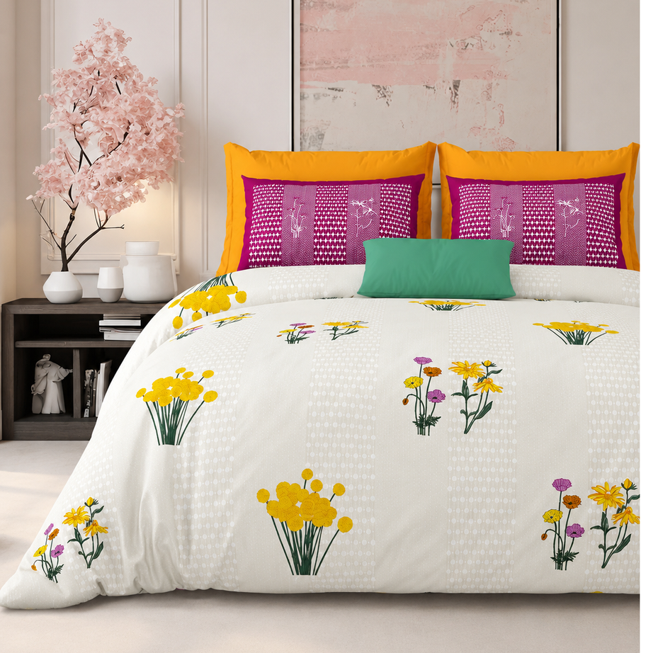 Daisy Bloom King Size Bedsheet – 108x108 Inch