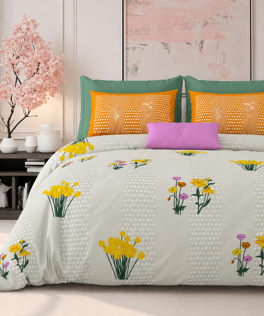 Sunny Meadow King Size Bedsheet – 108x108 Inch