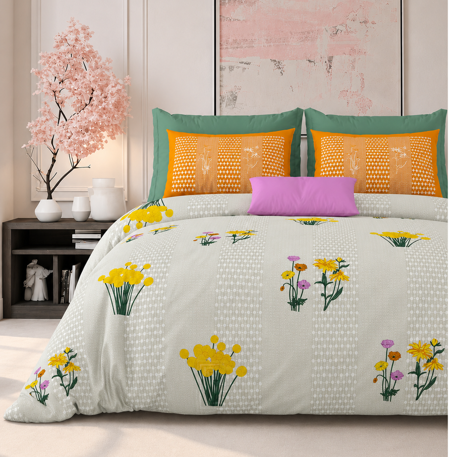 Sunny Meadow King Size Bedsheet – 108x108 Inch