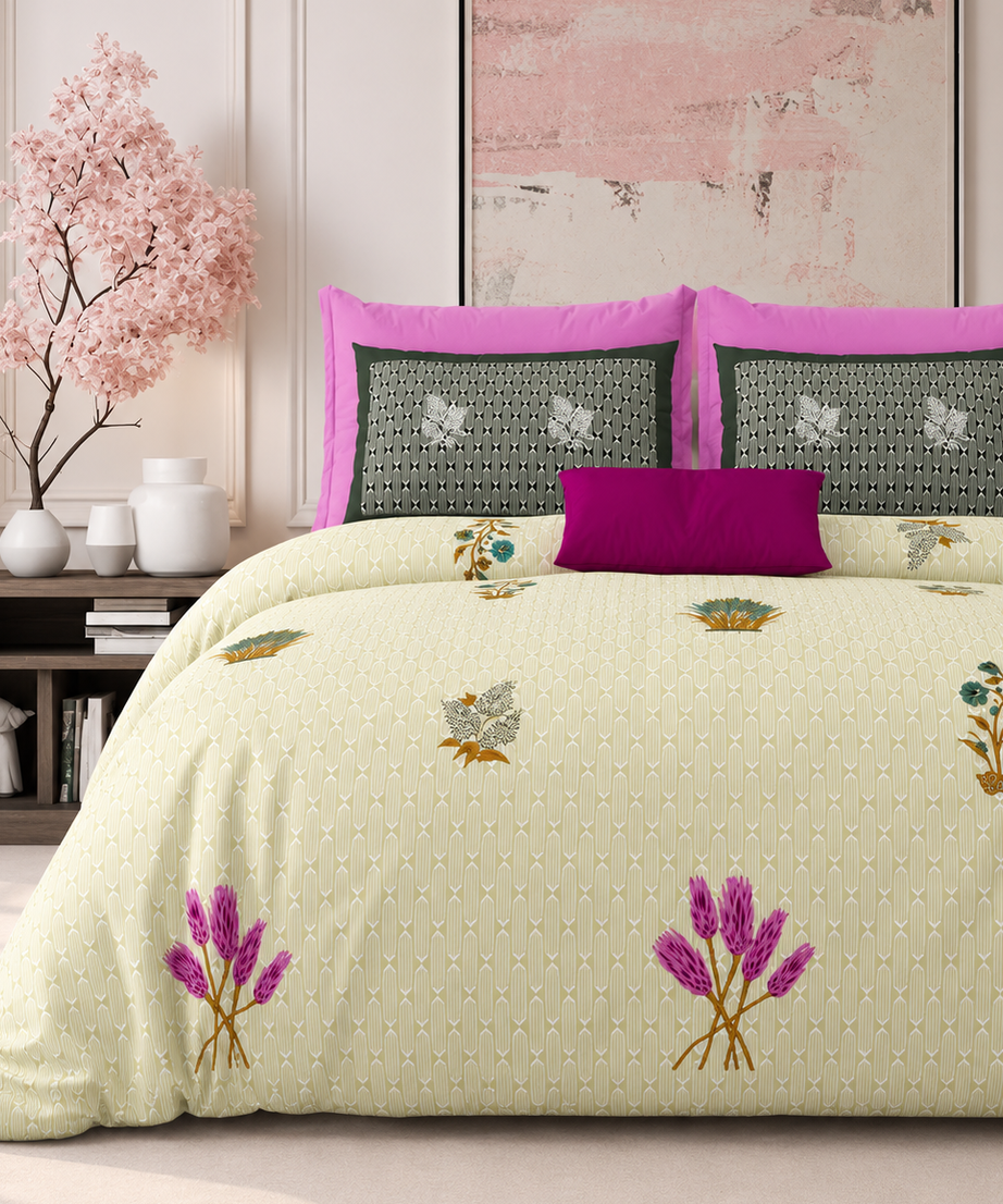 Lilac Prairie King Size Bedsheet – 108x108 Inch