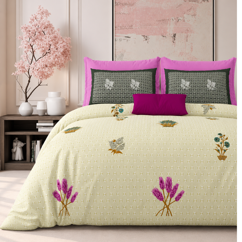 Lilac Prairie King Size Bedsheet – 108x108 Inch
