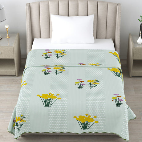 Floral Cotton Dohar Pack of 2 | 3 Layer Single Dohar | 63x90 Inches