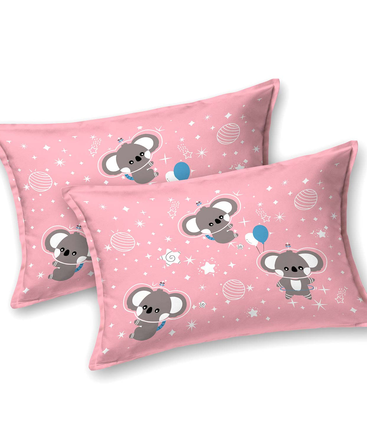 Pathshala Pure Cotton King Size Bedsheet Premium Autoloom Fabric Koala Print Pink