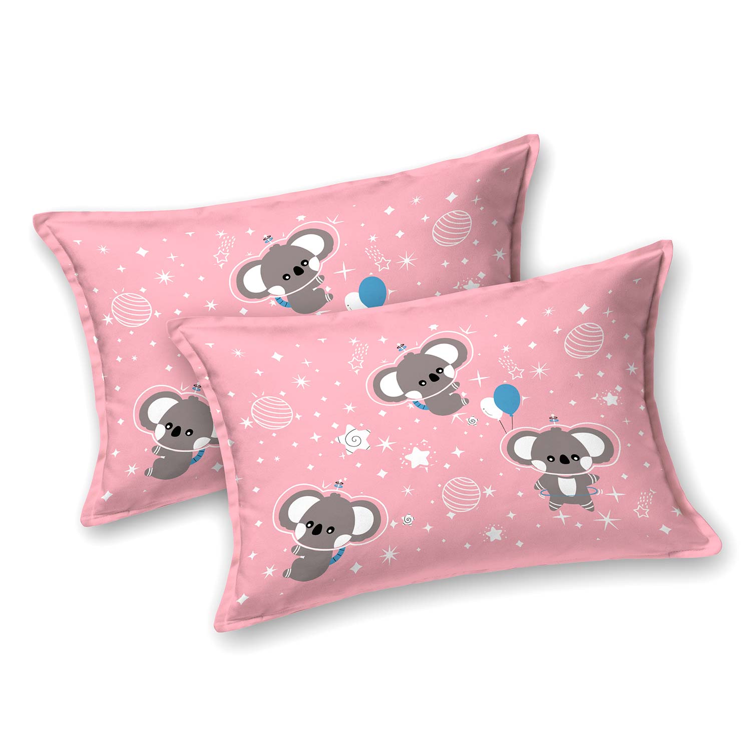 Pathshala Pure Cotton King Size Bedsheet Premium Autoloom Fabric Koala Print Pink