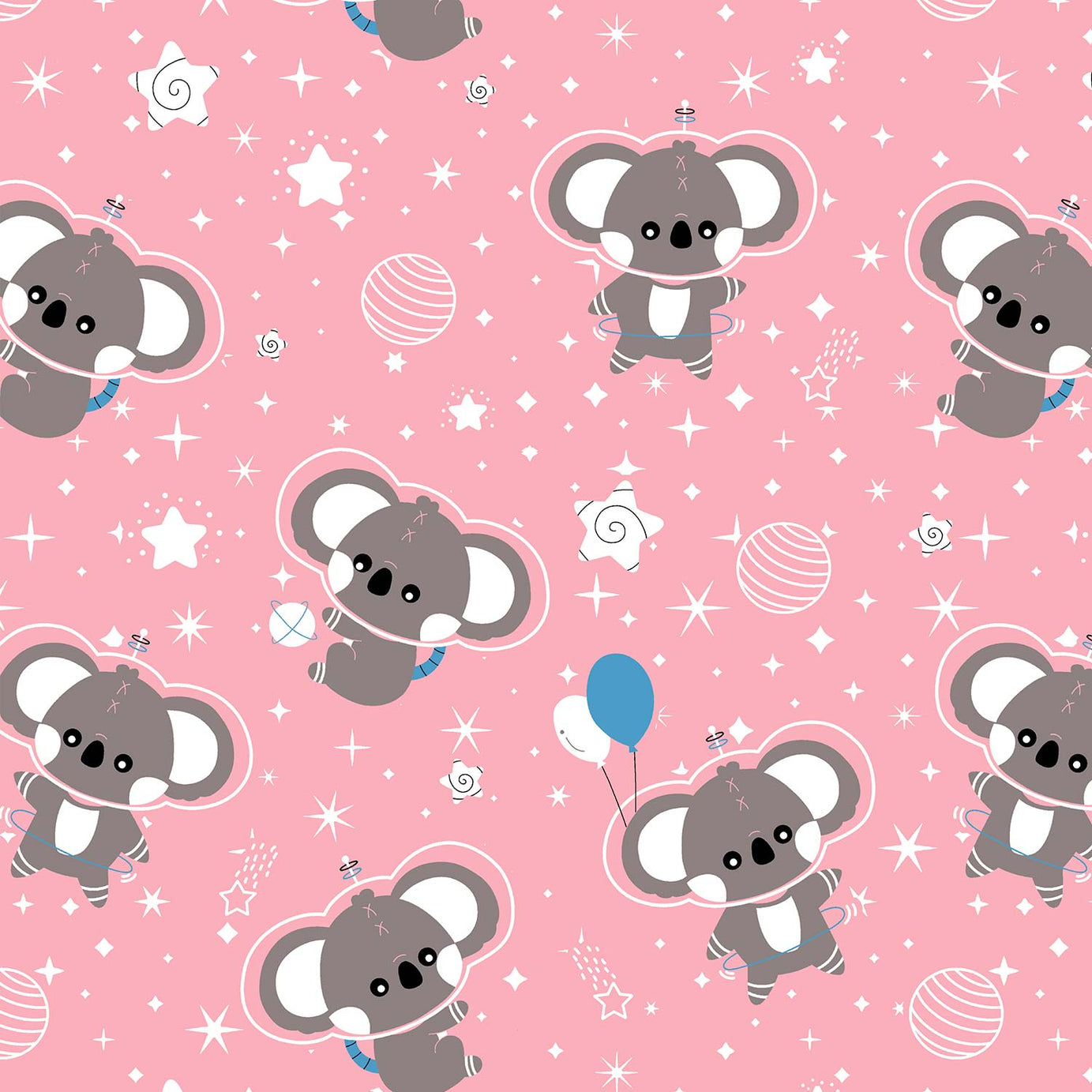 Pathshala Kids Cartoon Print Bedsheet – Pink & Grey