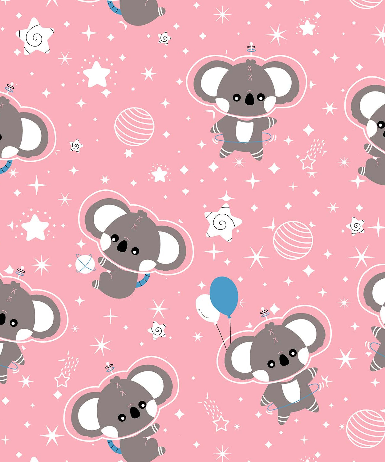 Pathshala Kids Cartoon Print Bedsheet – Pink & Grey
