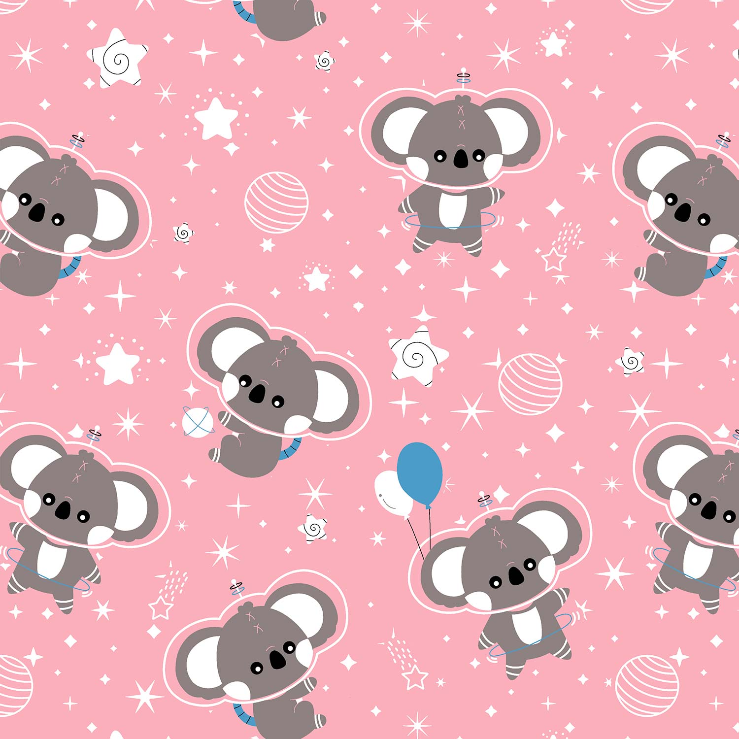 Pathshala Kids Cartoon Print Bedsheet – Pink & Grey