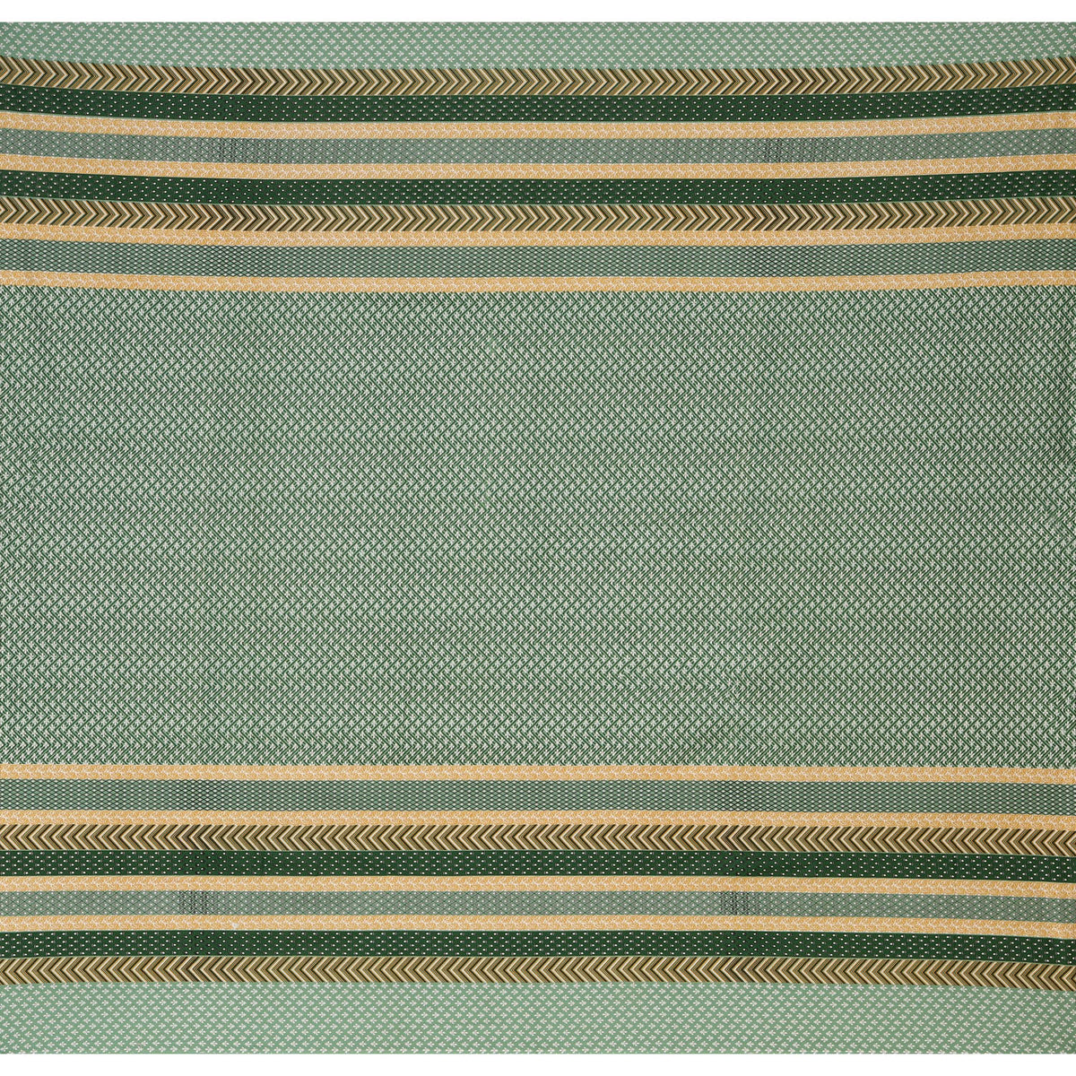 FabricRaja Pure Cotton King Size Bedsheet with Geometric Stripe Print in Sage Green & Beige