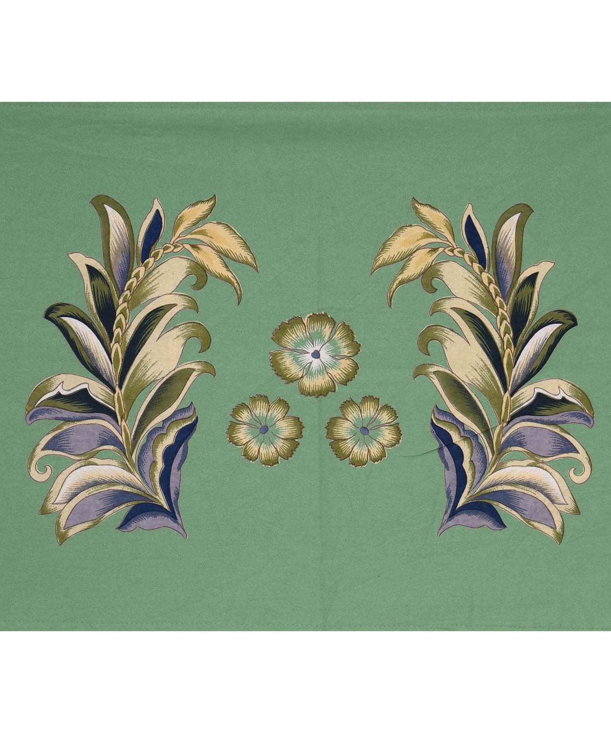 FabricRaja Pure Cotton King Size Bedsheet with Floral & Botanical Print in Sage Green