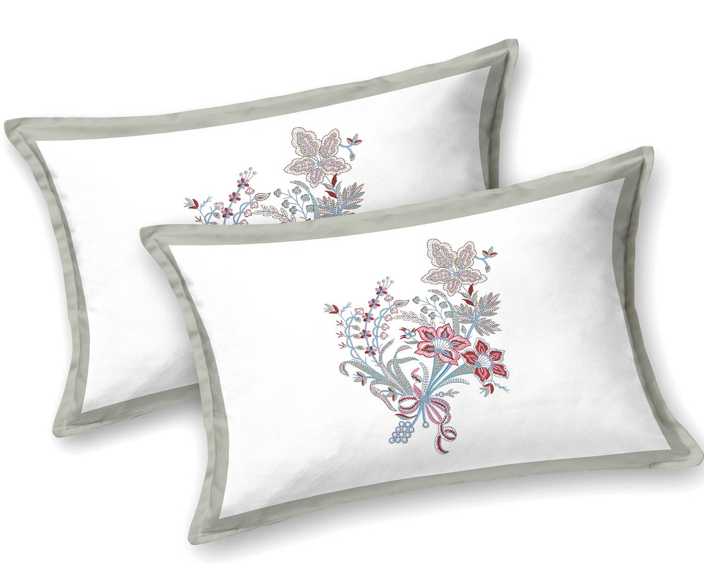 Elegant Floral Border Print King Size Bedsheet
