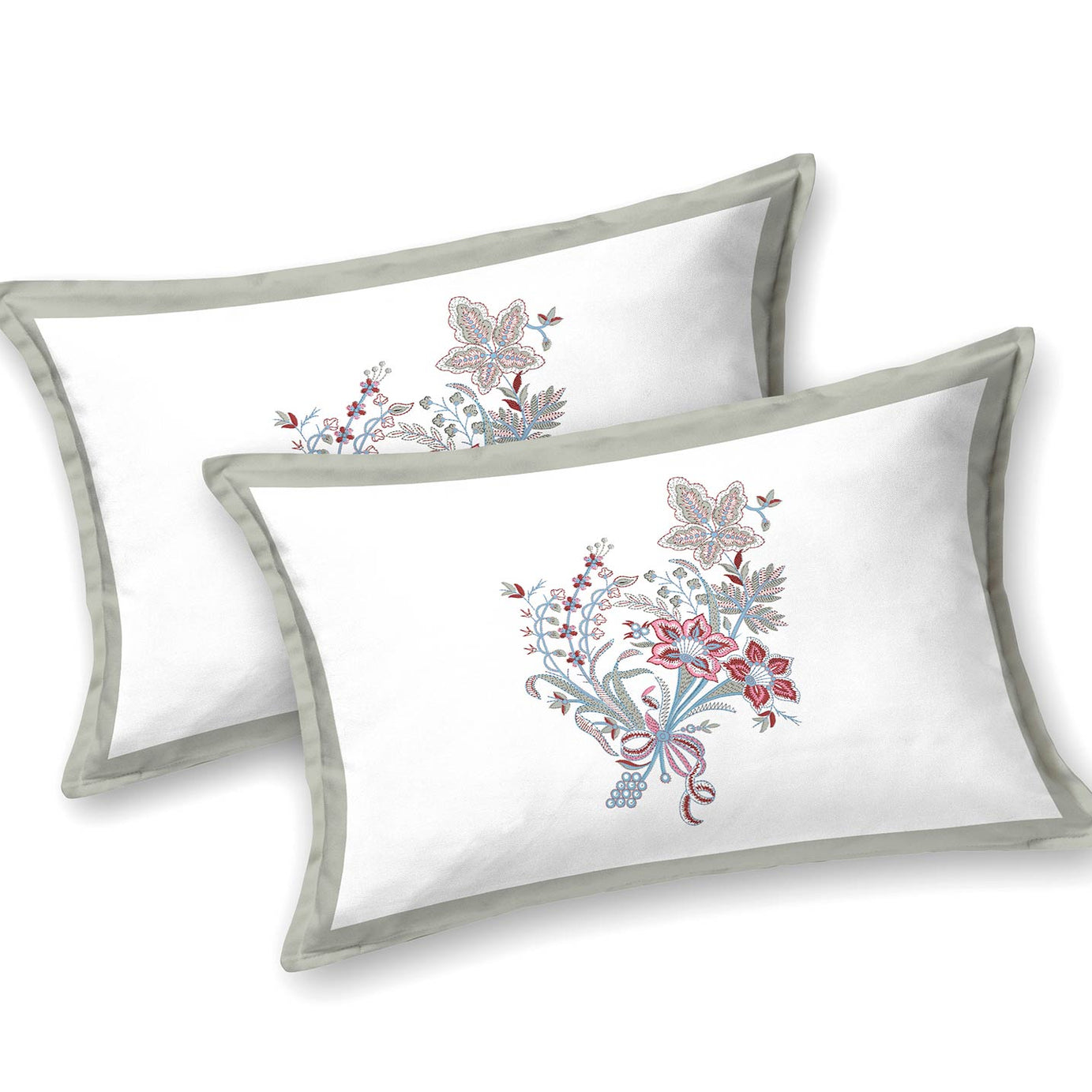 Elegant Floral Border Print King Size Bedsheet