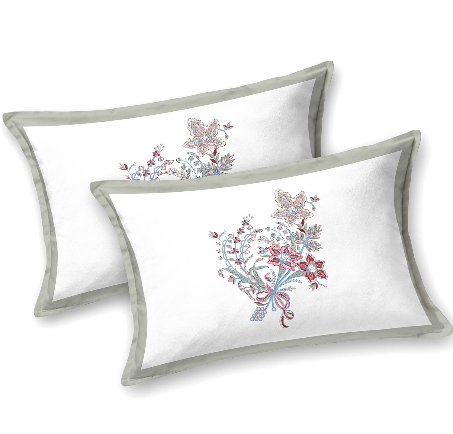 Elegant Floral Border Print King Size Bedsheet