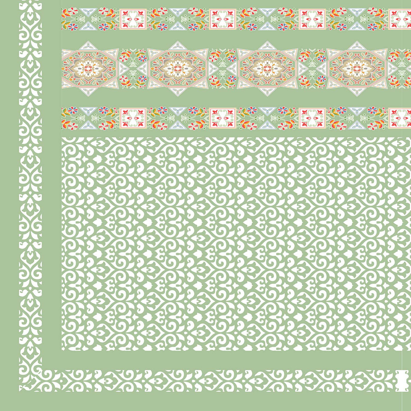 Elegant Mint Green Printed King Size Bedsheet – 108x108 Inch