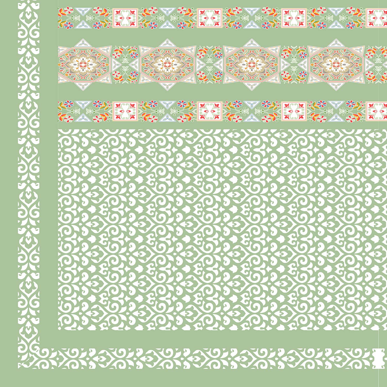 Elegant Mint Green Printed King Size Bedsheet – 108x108 Inch