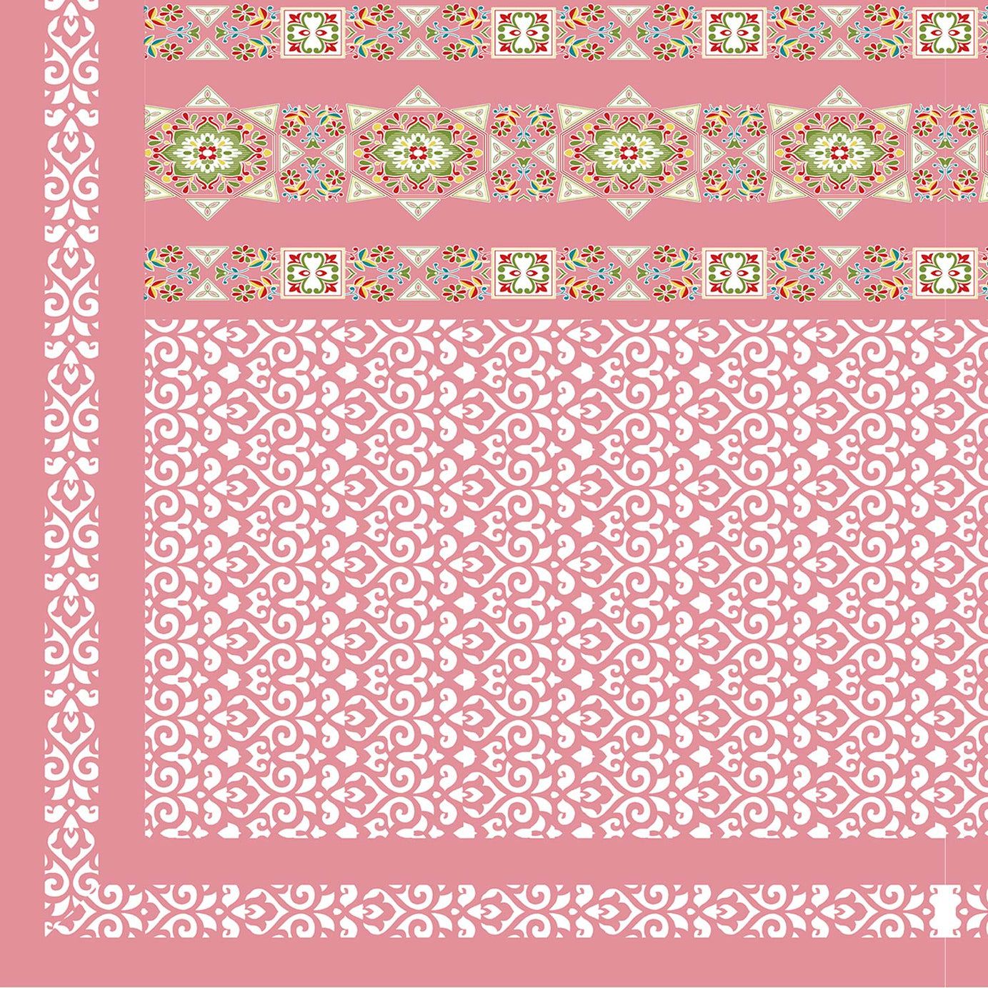 Elegant Pink Printed King Size Bedsheet – 108x108 Inch