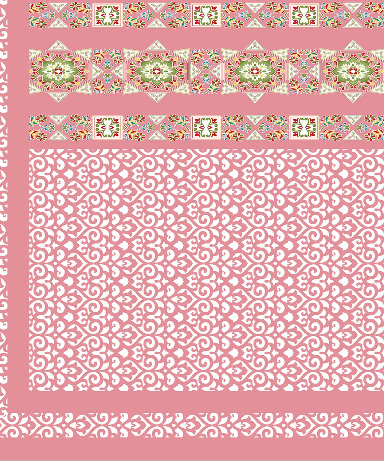 Elegant Pink Printed King Size Bedsheet